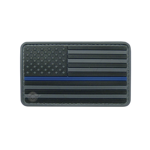 U.S. Flag Black w/ Blue Stripe PVC Patch with Hook Backing $6.00