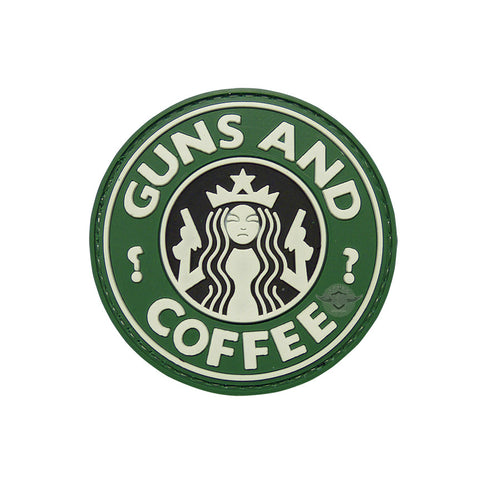 Guns And Coffee PVC Patch with Hook Backing  $6.00