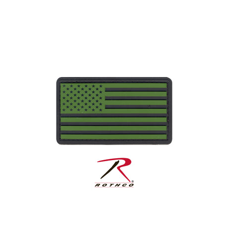 U.S. Flag Olive and Black PVC patch with Hook Backing  $6.00