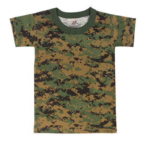 Kids Military T-Shirts Woodland Digital