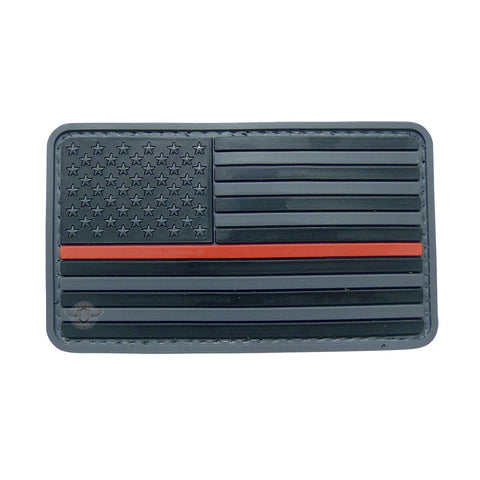 U.S. Flag Black w/Red Stripe PVC Patch with Hook Backing $6.00